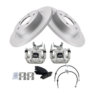 TRQ® - Rear Disc Brake Kit with Ceramic Pads, Calipers and Hoses
