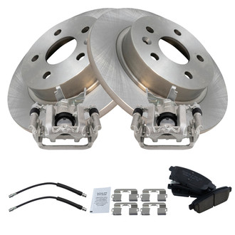 TRQ® - Rear Disc Brake Kit with Ceramic Pads, Calipers and Hoses