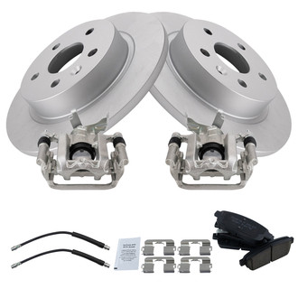 TRQ® - Rear Disc Brake Kit with Ceramic Pads, Calipers and Hoses