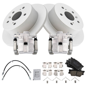 TRQ® - Rear Disc Brake Kit with Ceramic Pads, Calipers and Hoses