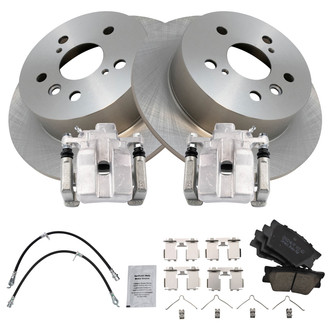 TRQ® - Rear Disc Brake Kit with Ceramic Pads, Calipers and Hoses