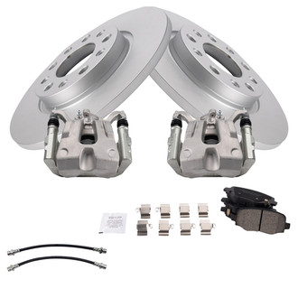 TRQ® - Rear Disc Brake Kit with Ceramic Pads, Calipers and Hoses