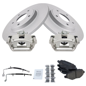 TRQ® - Rear Disc Brake Kit with Ceramic Pads, Calipers and Hoses