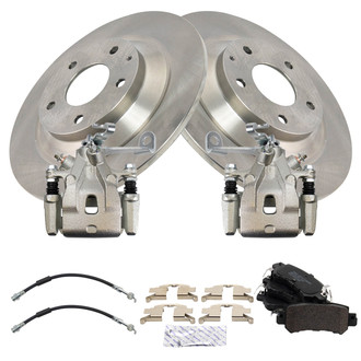 TRQ® - Disc Brake Kit with Semi-Metallic Pads, Calipers and Hoses