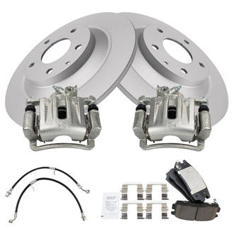 TRQ® - Disc Brake Kit with Ceramic Pads, Calipers and Hoses