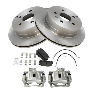 TRQ® - Disc Brake Kit with Semi-Metallic Pads, Calipers and Hoses
