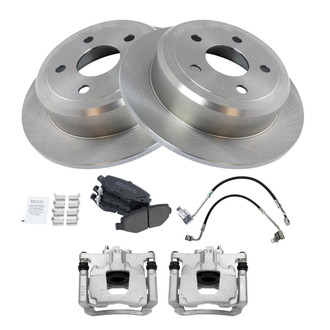 TRQ® - Disc Brake Kit with Semi-Metallic Pads, Calipers and Hoses