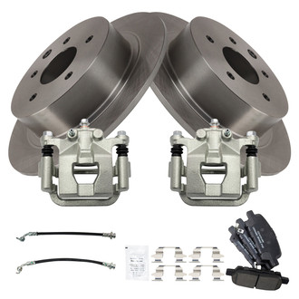 TRQ® - Disc Brake Kit with Ceramic Pads, Calipers and Hoses