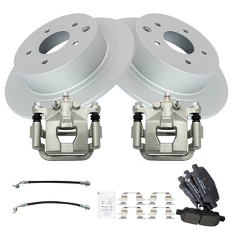 TRQ® - Rear Disc Brake Kit with Ceramic Pads, Calipers and Hoses