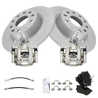 TRQ® - Rear Disc Brake Kit with Ceramic Pads, Calipers and Hoses