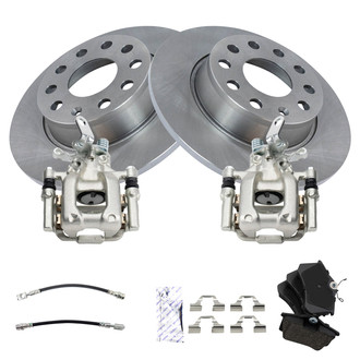 TRQ® - Rear Disc Brake Kit with Ceramic Pads, Calipers and Hoses