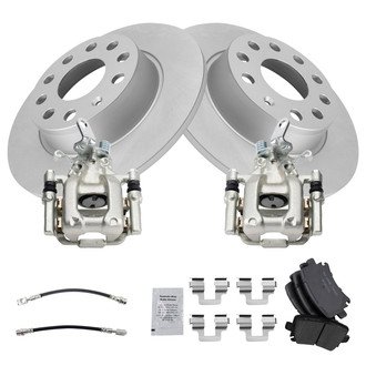 TRQ® - Rear Disc Brake Kit with Ceramic Pads, Calipers and Hoses