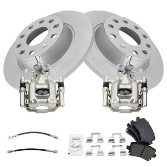 TRQ® - Rear Disc Brake Kit with Semi-Metallic Pads, Calipers and Hoses
