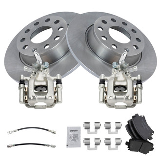 TRQ® - Rear Disc Brake Kit with Ceramic Pads, Calipers and Hoses