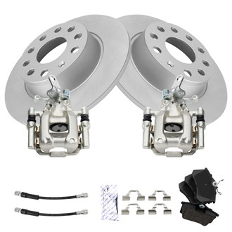 TRQ® - Rear Disc Brake Kit with Ceramic Pads, Calipers and Hoses