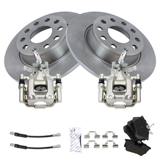TRQ® - Rear Disc Brake Kit with Ceramic Pads, Calipers and Hoses
