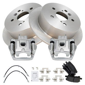 TRQ® - Disc Brake Kit with Semi-Metallic Pads, Calipers and Hoses