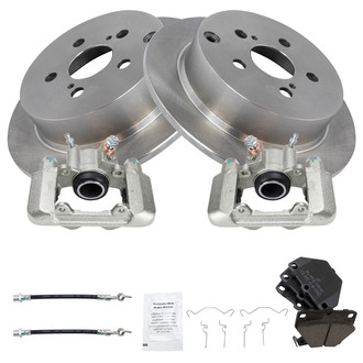 TRQ® - Rear Disc Brake Kit with Ceramic Pads, Calipers and Hoses