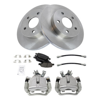 TRQ® - Rear Disc Brake Kit with Ceramic Pads, Calipers and Hoses