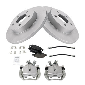 TRQ® - Rear Disc Brake Kit with Ceramic Pads, Calipers and Hoses