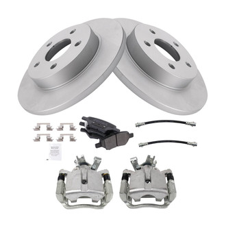 TRQ® - Rear Disc Brake Kit with Semi-Metallic Pads, Calipers and Hoses