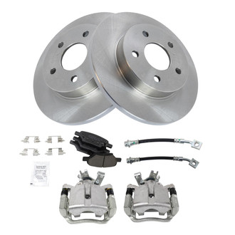TRQ® - Rear Disc Brake Kit with Ceramic Pads, Calipers and Hoses