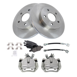 TRQ® - Rear Disc Brake Kit with Semi-Metallic Pads, Calipers and Hoses