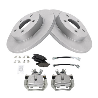 TRQ® - Rear Disc Brake Kit with Ceramic Pads, Calipers and Hoses