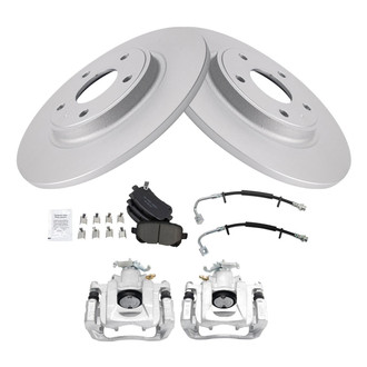 TRQ® - Rear Disc Brake Kit with Ceramic Pads, Calipers and Hoses