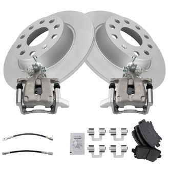 TRQ® - Rear Disc Brake Kit with Ceramic Pads, Calipers and Hoses