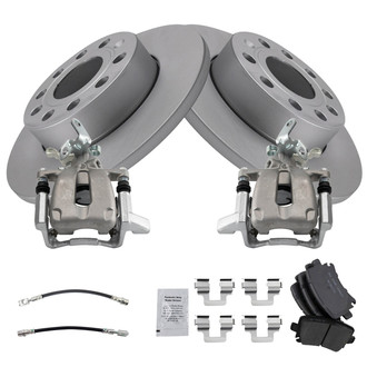 TRQ® - Disc Brake Kit with Ceramic Pads, Calipers and Hoses