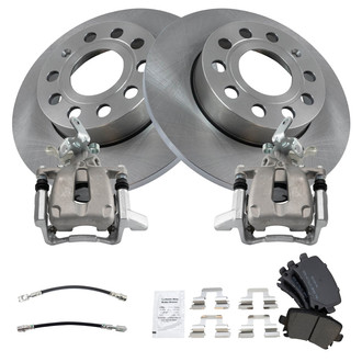 TRQ® - Disc Brake Kit with Semi-Metallic Pads, Calipers and Hoses