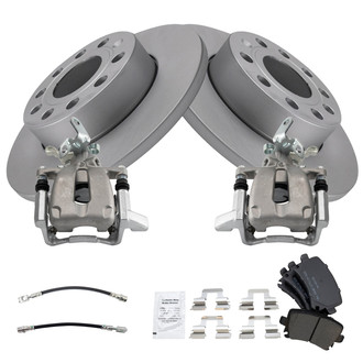 TRQ® - Disc Brake Kit with Semi-Metallic Pads, Calipers and Hoses