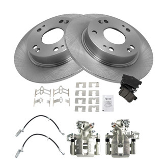 TRQ® - Rear Disc Brake Kit with Ceramic Pads, Calipers and Hoses