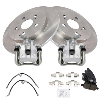 TRQ® - Rear Disc Brake Kit with Ceramic Pads, Calipers and Hoses