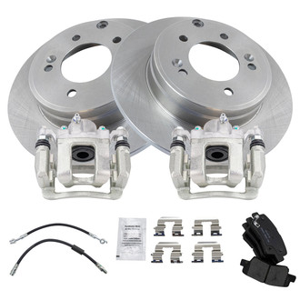 TRQ® - Rear Disc Brake Kit with Ceramic Pads, Calipers and Hoses