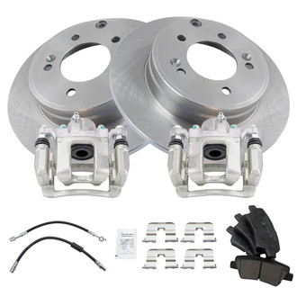 TRQ® - Disc Brake Kit with Ceramic Pads, Calipers and Hoses