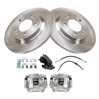 TRQ® - Rear Disc Brake Kit with Semi-Metallic Pads, Calipers and Hoses