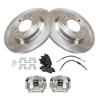 TRQ® - Rear Disc Brake Kit with Ceramic Pads, Calipers and Hoses