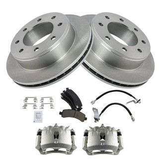 TRQ® - Rear Disc Brake Kit with Ceramic Pads, Calipers and Hoses