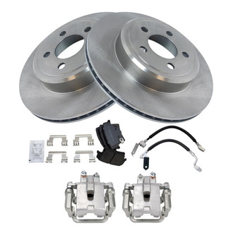 TRQ® - Disc Brake Kit with Semi-Metallic Pads, Calipers and Hoses