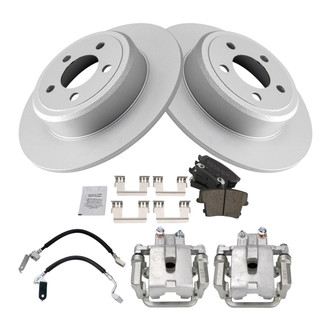 TRQ® - Rear Disc Brake Kit with Ceramic Pads, Calipers and Hoses