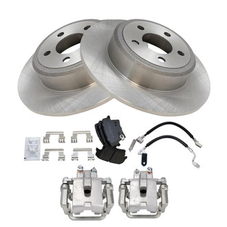 TRQ® - Rear Disc Brake Kit with Semi-Metallic Pads, Calipers and Hoses