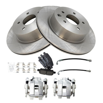 TRQ® - Rear Disc Brake Kit with Ceramic Pads, Calipers and Hoses
