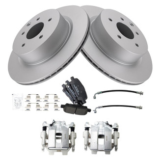 TRQ® - Rear Disc Brake Kit with Ceramic Pads, Calipers and Hoses