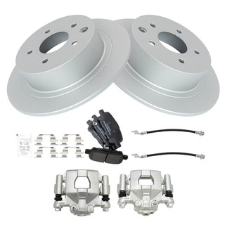 TRQ® - Rear Disc Brake Kit with Ceramic Pads, Calipers and Hoses