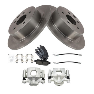 TRQ® - Rear Disc Brake Kit with Ceramic Pads, Calipers and Hoses