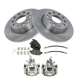 TRQ® - Rear Disc Brake Kit with Ceramic Pads, Calipers and Hoses