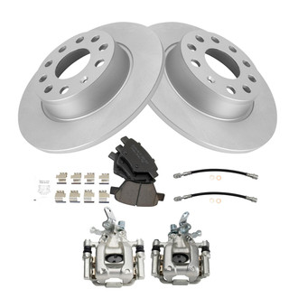 TRQ® - Rear Disc Brake Kit with Ceramic Pads, Calipers and Hoses