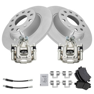 TRQ® - Rear Disc Brake Kit with Ceramic Pads, Calipers and Hoses